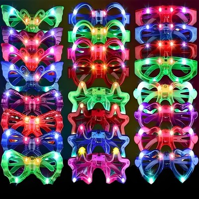 LED Light Up Sunglasses Glow in The Dark Party Supplies LED Glasses 24 Pack