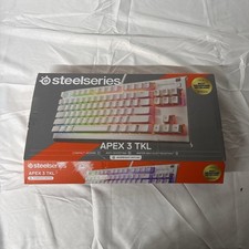 SteelSeries Apex 3 TKL White Wired Gaming Keyboard Anti-Ghosting Compact RGB