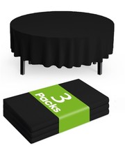 Pureegg Plastic Table Cloth Disposable 3 Pack, 84 Inch Round Table Cloth, Lea...
