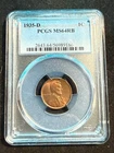 1935 D LINCOLN WHEAT CENT PCGS MS64RB 186