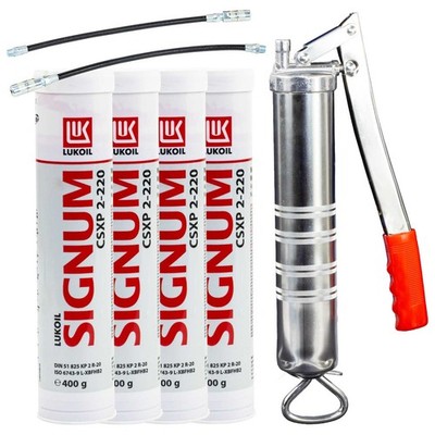 Kalziumsulfonat-Komplexfett Fett Lukoil CSXP 2-220 4 X 400g + Fettpresse BockTec