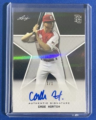 2019 Leaf Perfect Game AAC Cade Horton Direct Set Black Shimmer 1 