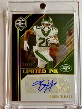 2023 Panini Limited - Limited Ink Breece Hall #LI-BH Spotlight Gold /49 (AU)