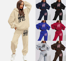 2Pcs Women  s Boutique Hoodie Tracksuit Set Ladies Hooded Pullover Sweatshirt