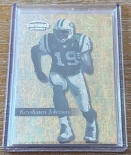 KEYSHAWN JOHNSON 1999 Playoff Contenders SSD FINESSE GOLD PARALLEL #19/25 JSY #!