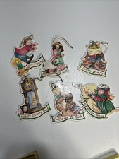 Vintage Whimsical Nursery Rhyme Hanging Ornaments Jack, Mary, Goose More