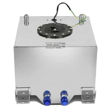 5 GALLON LIGHTWEIGHT POLISHED ALUMINUM RACE DRIFT FUEL CELL TANK+LEVEL SENDER