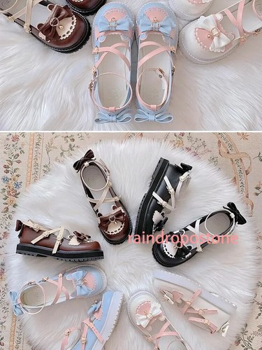 Summer Lolita Sweet Sandal Style Bow Kawaii Chic Mary Janes Shoe Round Toe Shoe - Picture 10 of 28