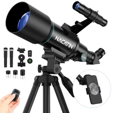 Telescope for Adults & Kids, NACATIN 70mm Aperture (15X-150X) Portable Refractor