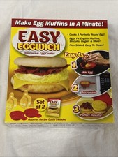 Easy Eggwich Microwave Egg Cooker Red Clear N...