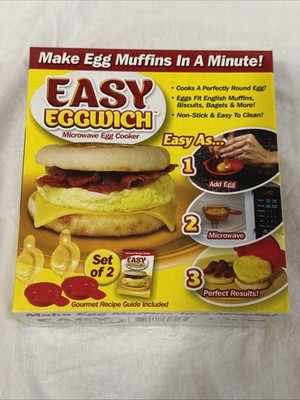 Easy Eggwich Microwave Egg Cooker Red Clear New in Box - As Seen On TV