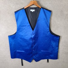 GIOBERTI Vest Mens 5XL Royal Blue Satin Formal Tuxedo Suit Dinner Evening Party