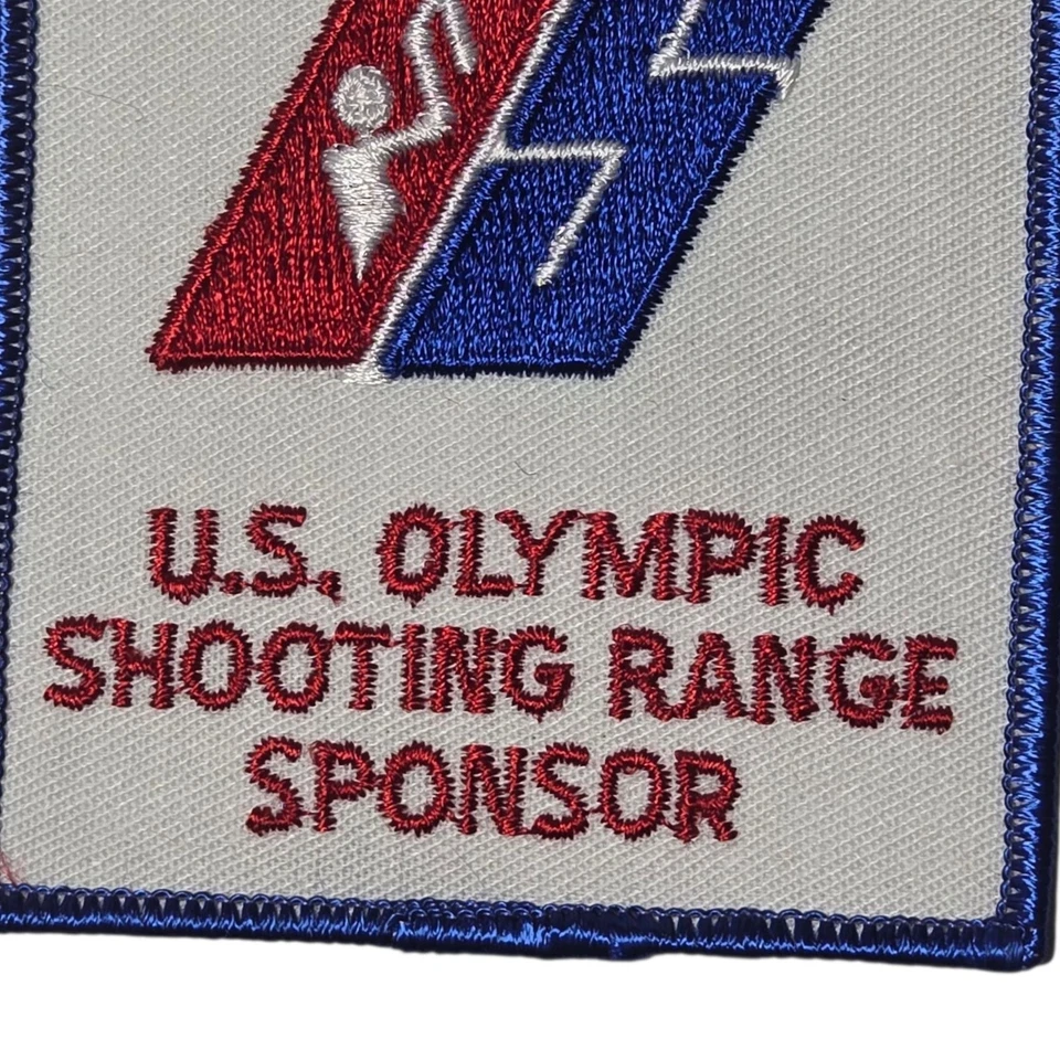 Vintage 1986 US Olympic Shooting Range Sponsor Embroidered Patch Olympics Foto 4 de 4