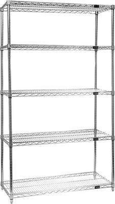 Quantum Storage Systems - Wr74-1442c-5 - Wire 5 Shelf Starter Kit Chrome 74in