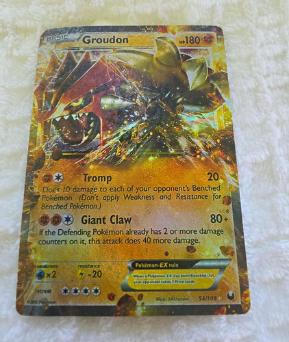 Groudon EX 54/108 Dark Explorers Holo Pokemon TCG 2012 Damaged