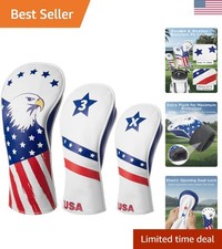 Stylish Golf Club Covers - 3-Piece Set with Velour Lining  Magnetic Closure