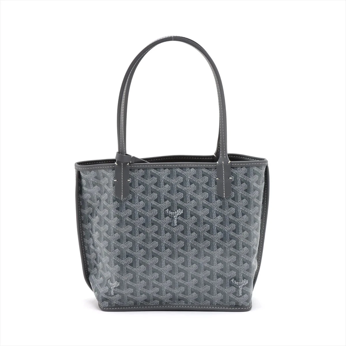 Goyard Anjou Mini borsa a mano in PVC e pelle grigia