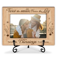 Twins Photo Frame with Stand, Twins Gifts for Babies, Mom, Sister, Bestie - H...