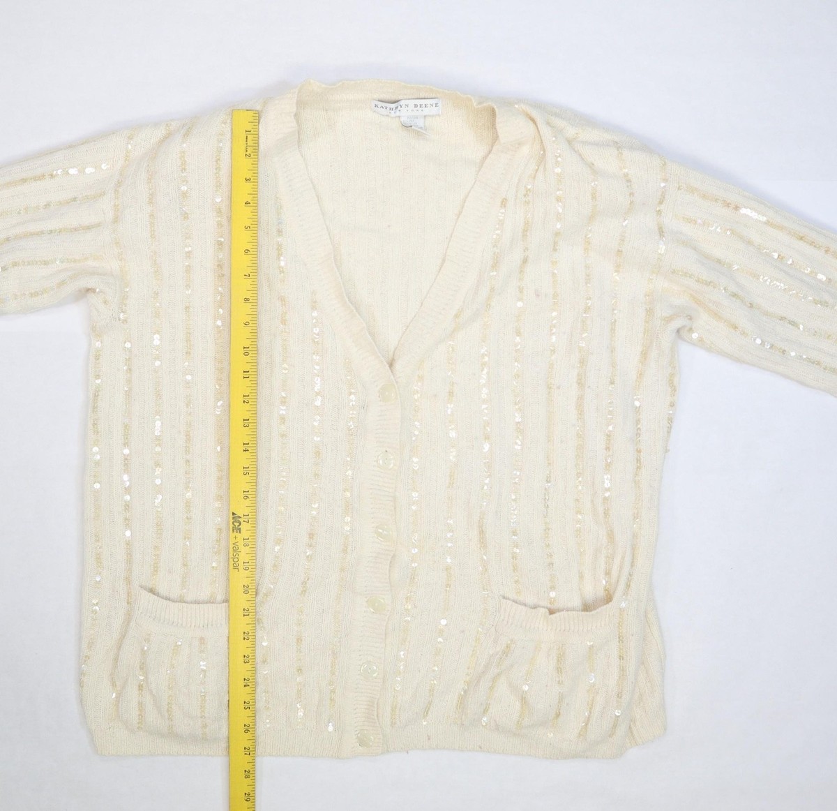 トップス Carina seethrough cardigan AM0260A Kathryn Deene Cardigan Sweater Womens 22/24 Ivory Silk Angora