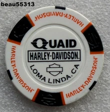 ⭐HARLEY DAVIDSON "QUAID" LOMA LINDA CALIFORNIA DEALER CASINO POKER CHIP