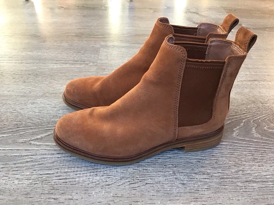 Clarks Marrón Botines Sin Cordones Mujer Talla 6.5 Chelsea 21621 Bota Sin Cordones Foto 4 de 4