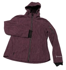 Free Country Women's Full Zip Lined Purple Jacket Removable Hood Size Large