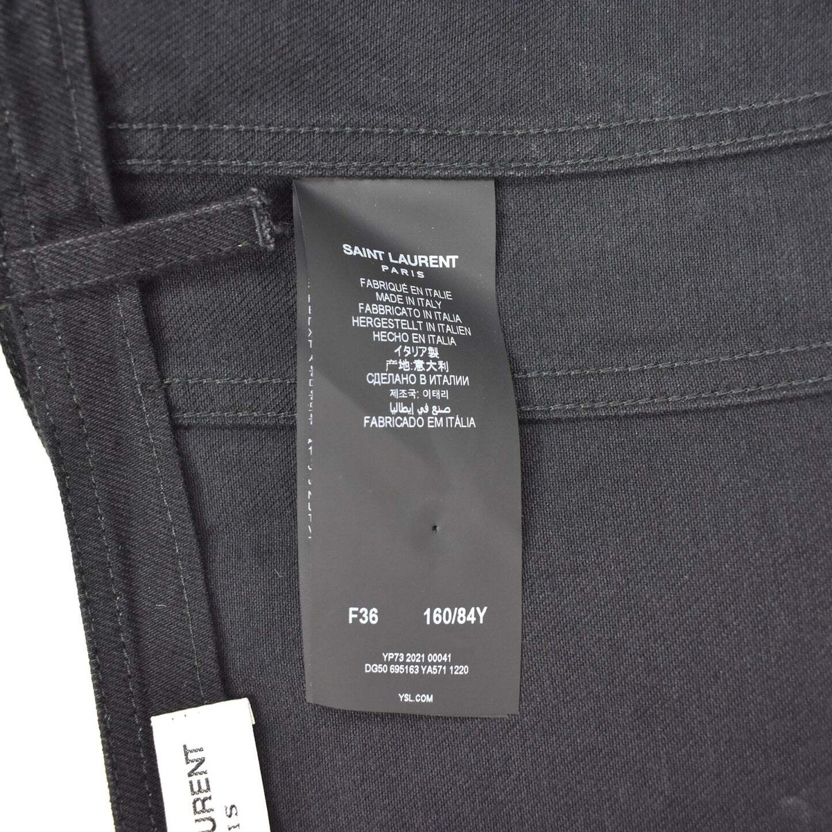 NWT $790 SAINT LAURENT Black Denim Jeans Corset Crop Top Women's