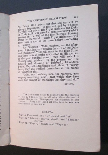 THE RAILWAY CENTENARY 1825 - 1925 STOCKTON ON TEES ~ With Two Letters ~ Rare! - Picture 8 of 12