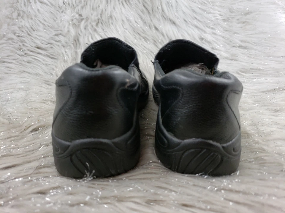 Zapatos de trabajo SAFE-T-STEP de cuero negro sin cordones resistentes al deslizamiento al aceite talla 6 Foto 4 de 4