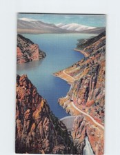 Postcard Shoshone Dam And Lake On Cody Road, Yellowstone National Park, Wyoming