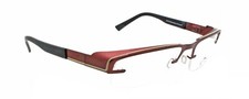 New Authentic Eye'DC V798 013 90s France Vintage Red Metal Half Rim Eyeglasses