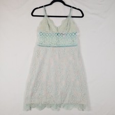 Victoria Secrets Dream Angels Ring Slip Dress Womens X-Small All Over Lace Mint