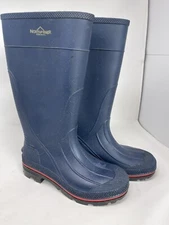 Northerner Women Rain Boots 8 Blue Rubber Pull On USA EUC  Soles Exc Some Marks