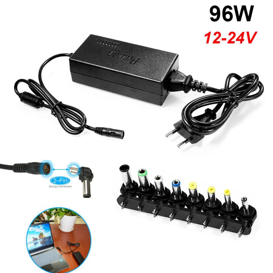 96W Universal Ladegerät Netzteil für Laptop Notebook DC 12-24V Ladekabel 8/12Pin - Bild 4 von 4
