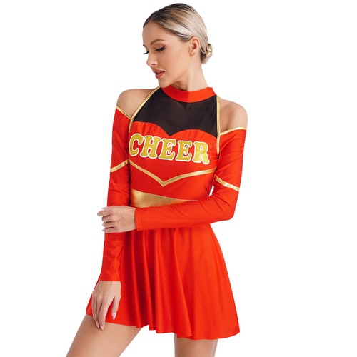 Womens Cheerleading Musical Costumes Schoolgirl Dress Sporting Roleplay Cutout - Picture 14 of 64
