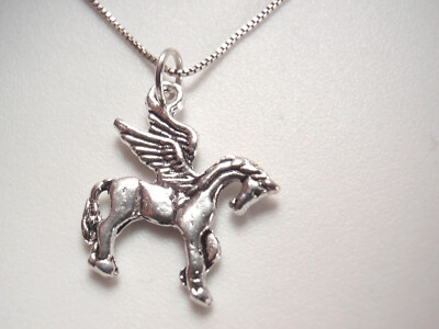 Pegasus Flying Horse 925 Sterling Silver Pendant