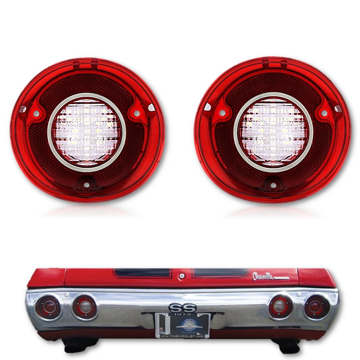 Luna Sylva ― ラブラドライトのベゼルリング 72 Chevy Chevelle SS & Malibu LED LH & RH Back Up Reverse Light