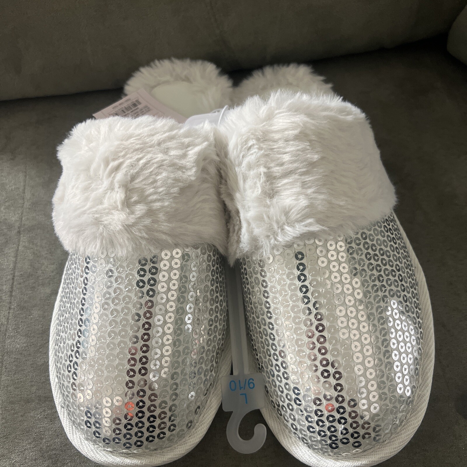 APL Auden Ciabatte Donna Rae Paillettes Scuff Argento Taglia L 9 10