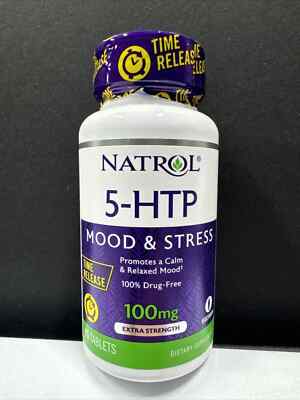 Natrol 5-Htp Extra Strength Mood & Stress - 100 mg - 45 Tablets - EXP 9/25