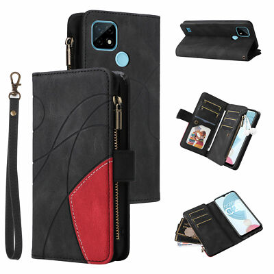 Flip Leather Zipper Wallet Phone Case For OPPO A94 A54 A72 A93 A74 A11X A92S