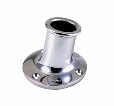 Perko 0221DP1CHR Marine Chrome Plated Bronze 13° Angle Stern Upright Pole Socket
