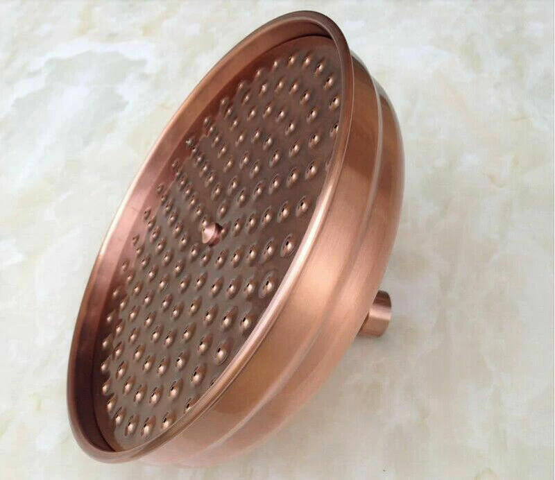 Traditional Red SS 8" Round Bathroom Rain Replacement Shower Head 