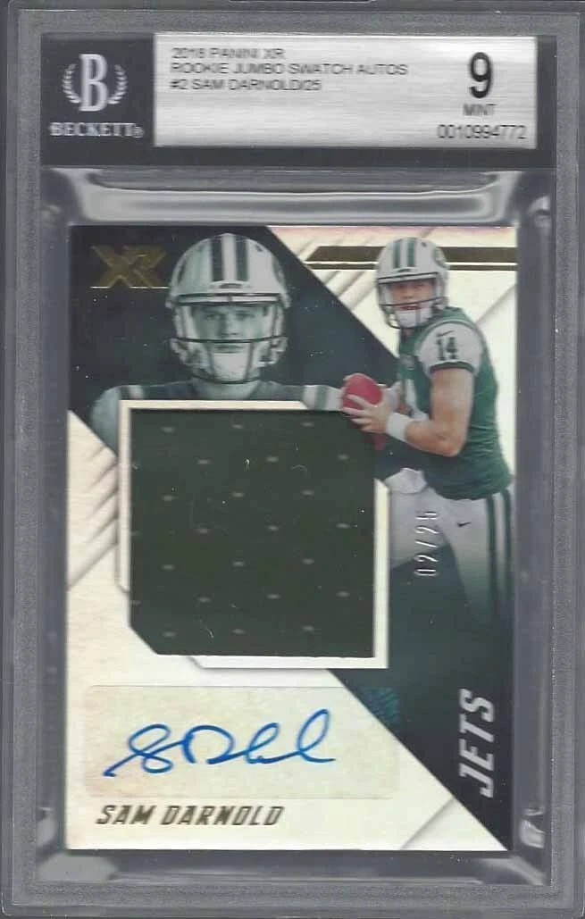 Sam Darnold Panini XR Rookie Jumbo Swatch Autograph #RJA2 Base