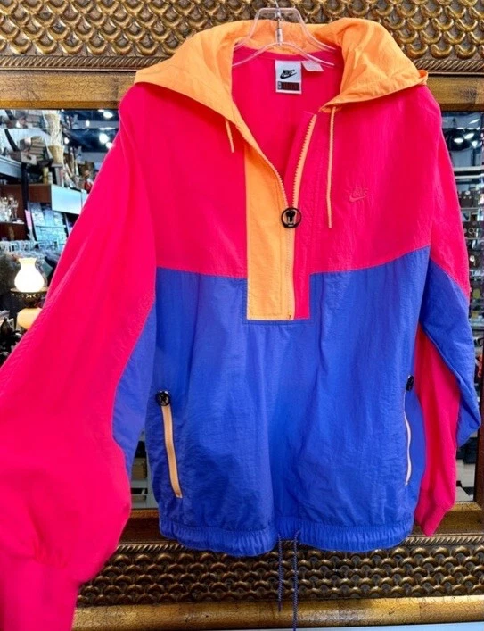 Vintage Unisex Nike Tri-Color Windbreaker Track Jacket Medium Women’s Retro 90s