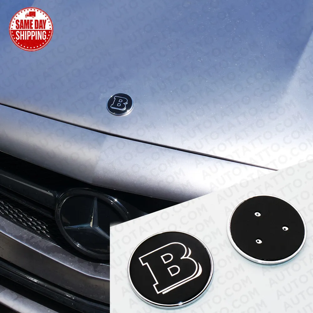 Mercedes Brabus Fender Metal Emblem Badge Silver Blue Dots Design, Metal  Emblems, Accessories
