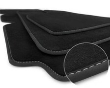 NEU Fußmatten Tesla Model S 85 D Tuning Zubehör Autoteppich Velours, Naht Silber