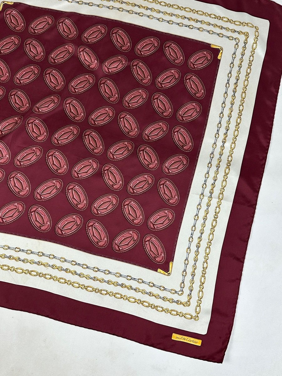 Vintage Must De Cartier Monogram Silk Scarf | eBay