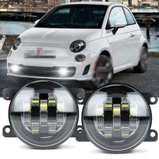 Pair LED Bumper Clear Fog Light For 2012-2018 Fiat 500 Driving Lamp Assembly