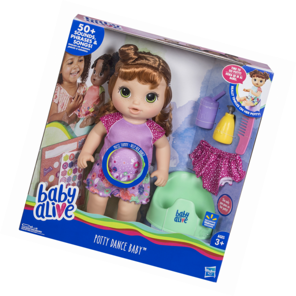Baby Alive Potty Dance Doll for Girls Kids Playset Red Curly Hair