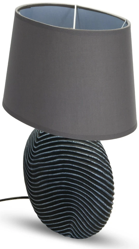 2er Set BRUBAKER Nachttischleuchten Nachttischlampen Tischlampen Grau 38 cm - Bild 4 von 4